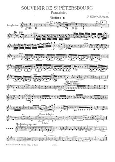 Souvenir de St. Pétersbourg, Op.15: Violinstimme I by Adrien-François Servais