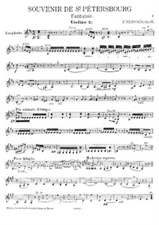 Souvenir de St. Pétersbourg, Op.15: Violinstimme II by Adrien-François Servais