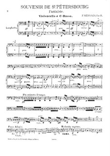 Souvenir de St. Pétersbourg, Op.15: Cello- und Kontrabass-Stimme by Adrien-François Servais