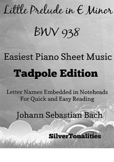 Prelude No.6 in E Minor, BWV 938: For easiest piano (2nd Edition) by Johann Sebastian Bach