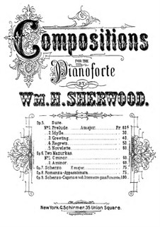 Suite für Klavier, Op.5: Nr.2 Idylle by William H. Sherwood