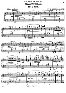 Mazurka Nr.1 in c-Moll, Op.6: Mazurka Nr.1 in c-Moll by William H. Sherwood