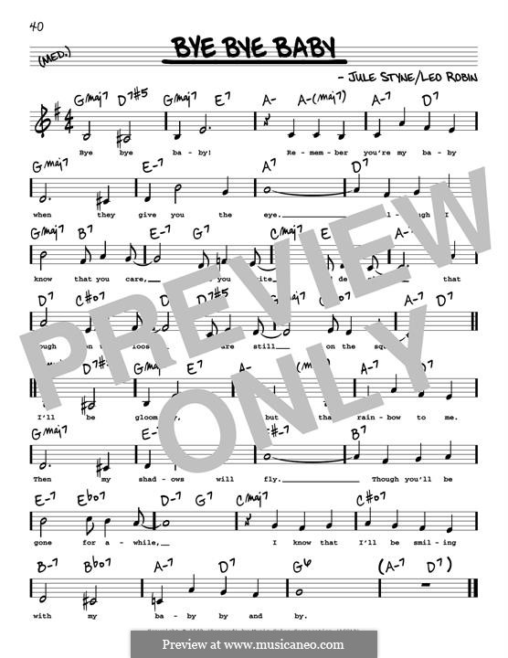 Bye Bye Baby: Low Voice by Jule Styne