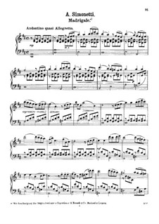 Madrigal iin D-Dur: Für Klavier by Achille Simonetti