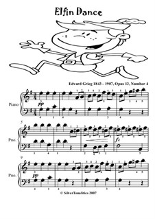Lyrische Stücke, Op.12: No.4 Fairy Dance, for easy piano by Edvard Grieg