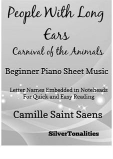 People With Long Ears: For beginner piano by Camille Saint-Saëns