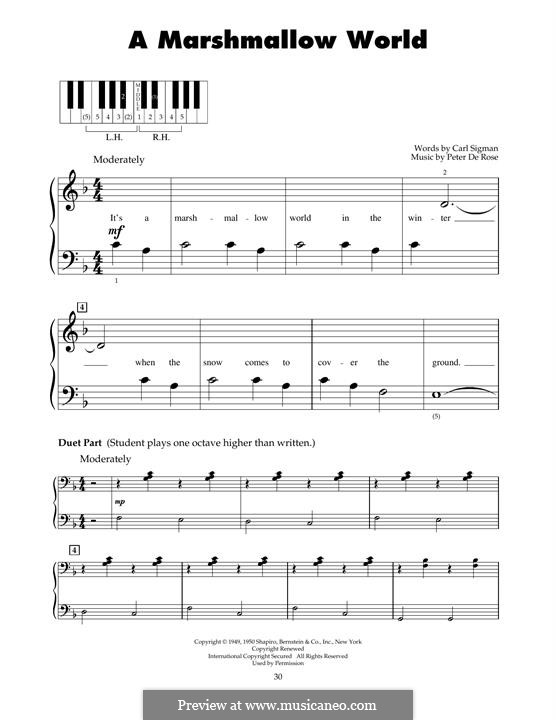 A Marshmallow World: Für Klavier by Peter de Rose