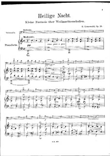 Heilige Nacht für Cello und Klavier, Op.18: Partitur by Gottfried Grünewald