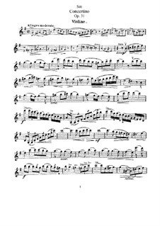 Concertino in e-Moll, Op.31: Bearbeitung für Violine und Klavier – Solostimme by Hans Sitt