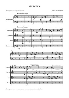 Nr.10 Mazurka: For strings and piano by Pjotr Tschaikowski