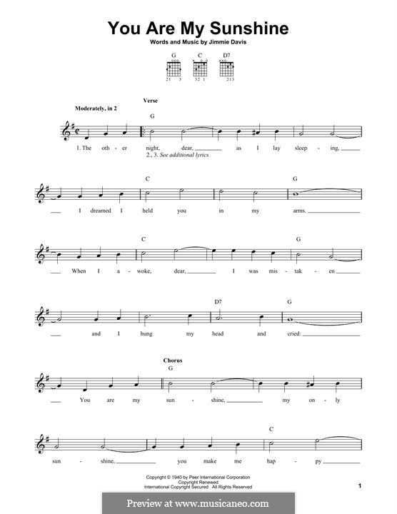 You are My Sunshine: Für Gitarre by Jimmie Davis