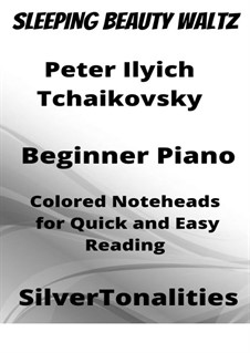 Walzer: For beginner piano with colored notation by Pjotr Tschaikowski