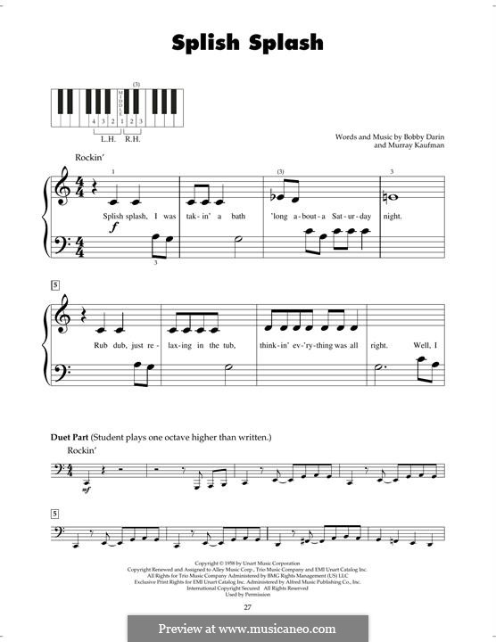 Splish Splash (from You've Got Mail): Für Klavier by Bobby Darin, Murray Kaufman