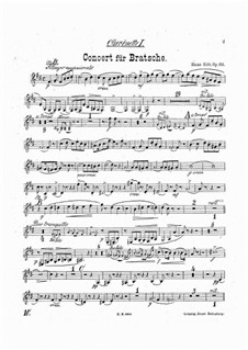 Konzert für Bratsche und Orchester in a-Moll, Op.68: Klarinettenstimmen by Hans Sitt