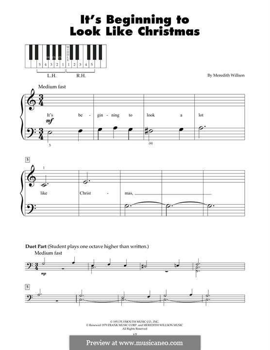 It's Beginning to Look a Lot Like Christmas (Perry Como): Für Klavier by Meredith Willson