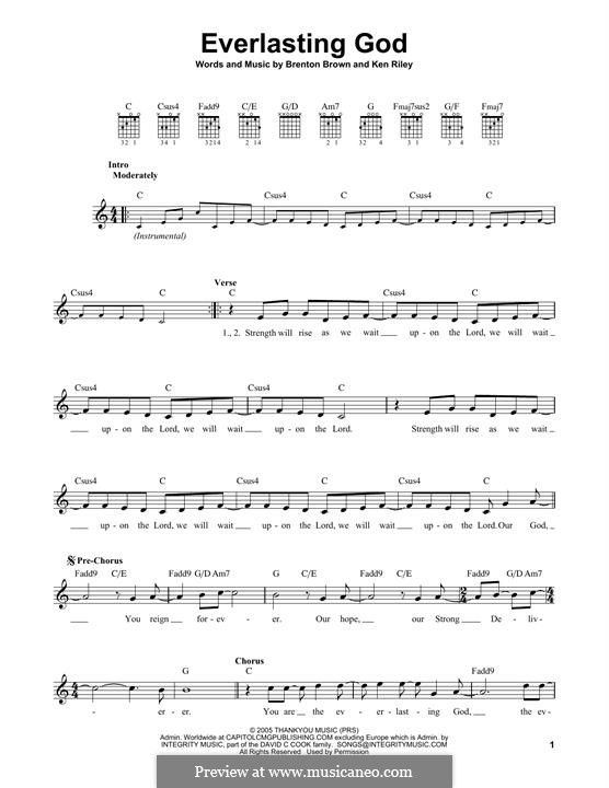 Everlasting God: Für Gitarre by Brenton Brown, Ken Riley