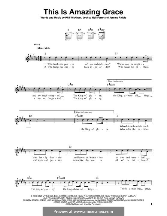 This is Amazing Grace: Für Gitarre by Joshua Farro, Jeremy Riddle, Phil Wickham