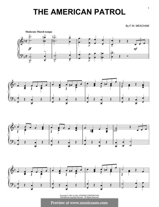 American Patrol, Op.92: Für Klavier by Frank W. Meacham