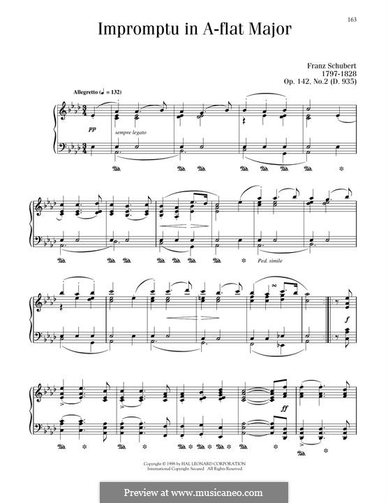 Vier Impromptus für Klavier, D.935 Op.142: Impromptu No.3 by Franz Schubert