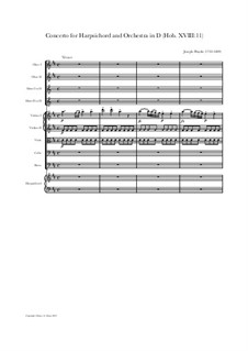 Konzert für Klavier und Orchester Nr.11 n D-Dur, Hob.XVIII/11: Vollpartitur, Stimmen by Joseph Haydn