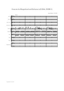 Konzert für Klavier und Orchester Nr.11 n D-Dur, Hob.XVIII/11: Vollpartitur, Stimmen by Joseph Haydn
