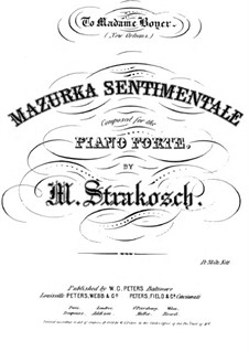 Mazurka sentimentale: Mazurka sentimentale by Moritz Strakosch