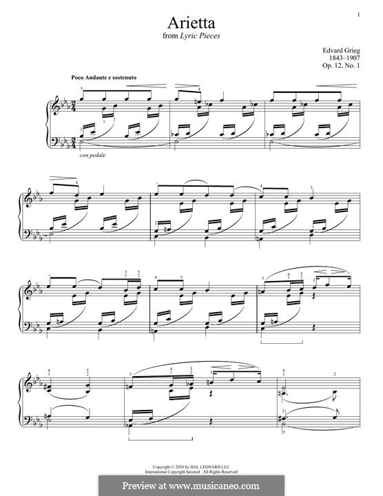 Lyrische Stücke, Op.12: No.1 Arietta by Edvard Grieg