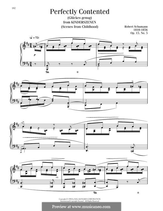 Nr.5 Glückes genug: Für Klavier by Robert Schumann