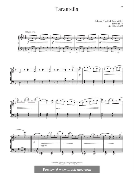 No.20 Le Tarantelle: Für Klavier by Johann Friedrich Burgmüller