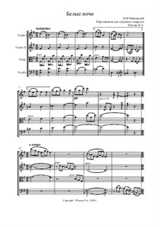 Nr.5 Mai (Weisse Nächte): Für Streichquartett by Pjotr Tschaikowski
