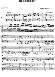 Ruddigore, or The Witch's Curse: Klarinettenstimmen by Arthur Sullivan