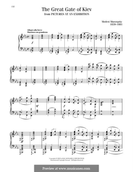 No.10 Das Heldentor. In der alten Hauptstadt Kiew: Für Klavier by Modest Mussorgski