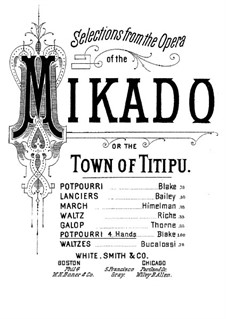 Potpourri über Themen 'Der Mikado' von Sullivan: Für Klavier, vierhändig by Charles Dupee Blake