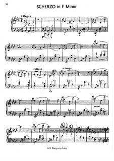 Scherzo in f minor: Scherzo in f minor by Alexander Sergeyevich Dargomyschski