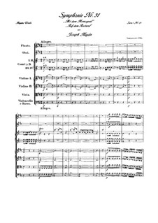 Sinfonie Nr.31 in D-Dur 'Mit dem Hornsignal', Hob.I/31: Vollpartitur by Joseph Haydn