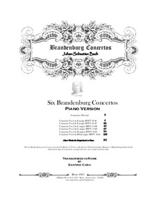 Brandenburgischen Konzerte, BWV 1046-1051: Bearbeitung für Klavier by Johann Sebastian Bach