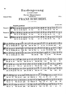Bardengesang, D.147: Singpartitur by Franz Schubert