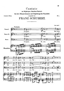 Beitrag zur fünfzigjahrigen Jubelfeier des Herrn Salieri. Kantate, D.441: Für Stimmen und Klavier by Franz Schubert