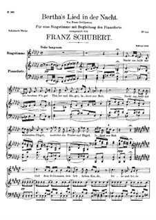 Bertha's Lied in der Nacht, D.653: Für Stimme und Klavier by Franz Schubert