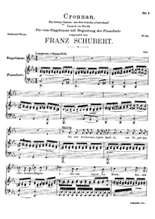 Cronnan, D.282: Für Stimme und Klavier by Franz Schubert