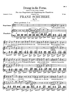 Drang in die Ferne, D.770 Op.71: Für Stimme und Klavier by Franz Schubert