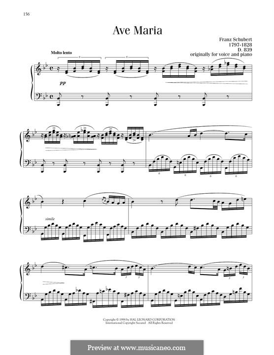 Piano version: Für einen Interpreten by Franz Schubert