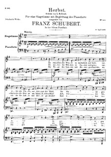 Herbst, D.945: Für Stimme und Klavier by Franz Schubert