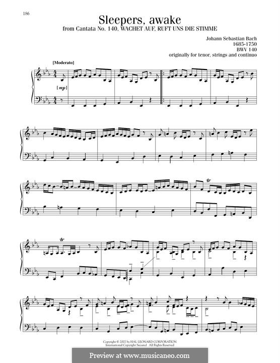 No.1 Wachet auf (Sleepers Awake): Für Klavier by Johann Sebastian Bach