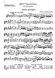 Concertino für Violine und Klavier Nr.3 in D-Dur, Op.65: Solostimme by Gustave Szerémi