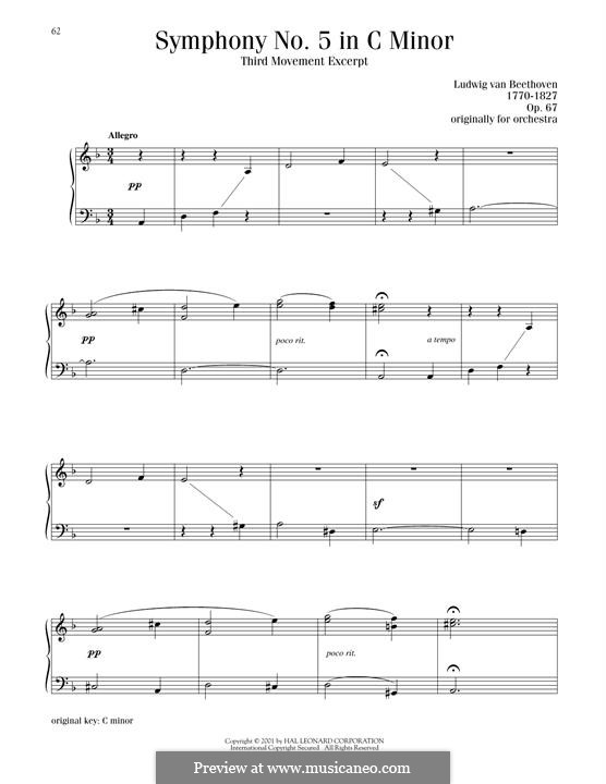 Teil III: Excerpt, for piano by Ludwig van Beethoven