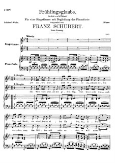 Frühlingsglaube, D.686 Op.20 No.2: Erste Fassung by Franz Schubert