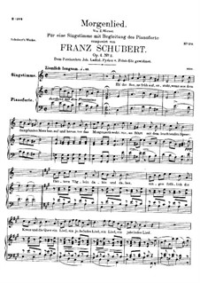 Morgenlied, D.685 Op.4 No.2: Für Stimme und Klavier by Franz Schubert