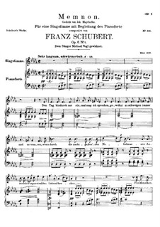 Memnon, D.541 Op.6 No.1: Für Stimme und Klavier by Franz Schubert