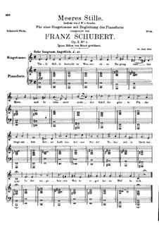 Meeres Stille, D.216 Op.3 No.2: Für Stimme und Klavier by Franz Schubert